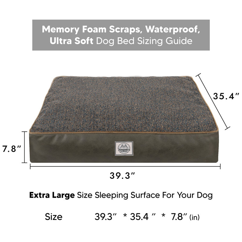 Jungolica Orthopedic Pet Bed, Grey, 100cm H x 90cm W x 20cm D