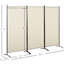 Paravent 6 panneaux 3 panneaux. Clôture d'intimité beige. Pliable à double charnière. Structure en métal. Gain de place. H 72,65 po x L 99,5 po x P 20,01 po.