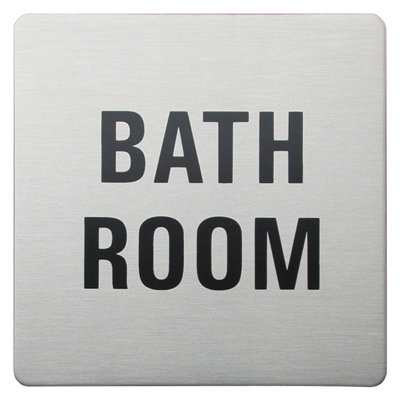 Sula Square Bathroom Sign in Brushed
