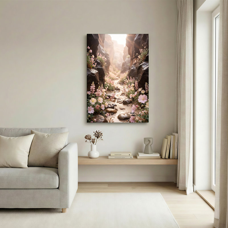 Art mural sur toile rose, 18"H x 12"W