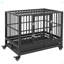 Chenil en métal robuste avec cage pour chien avec roues verrouillables