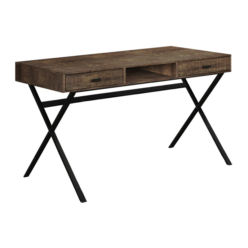 Bureau d'ordinateur, bureau personnel, ordinateur portable, tiroirs de rangement, L 48 po, stratifié de travail, métal, contemporain, moderne