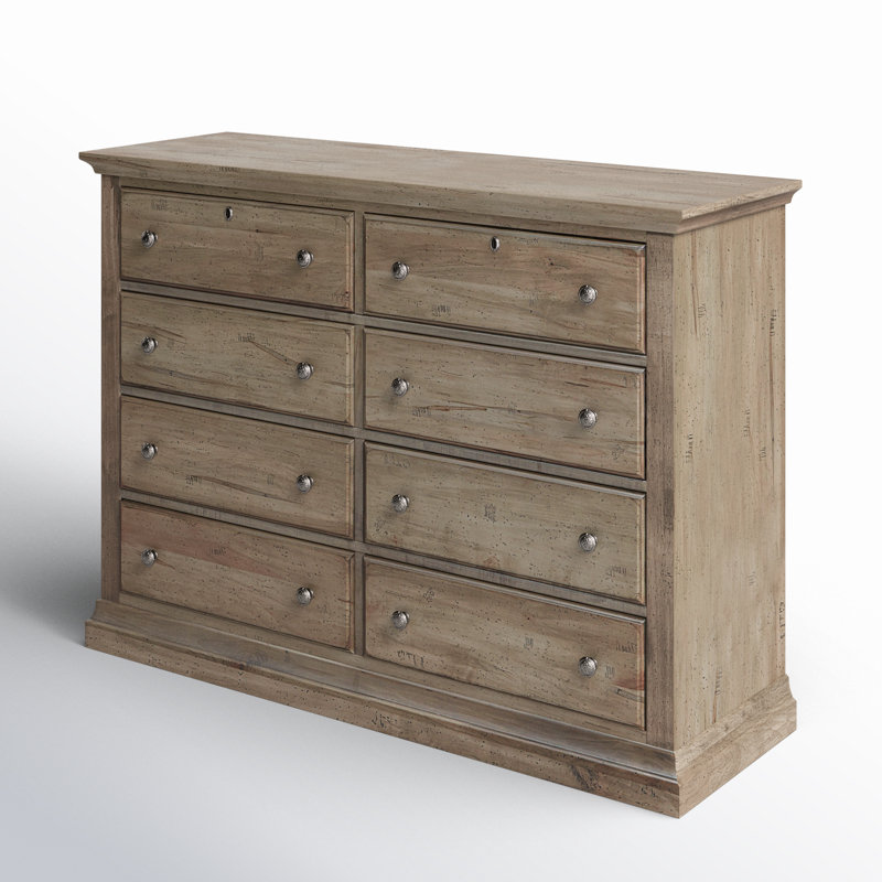 Commode 8 tiroirs Kazuya, Gris naturel