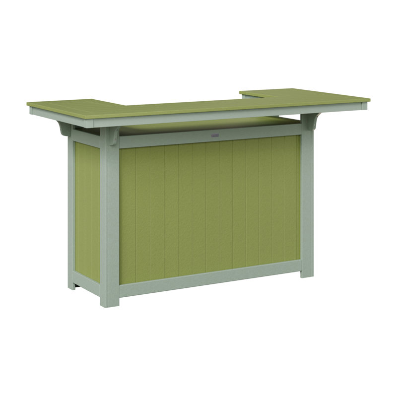 Outdoor Rectangle Bar Table, Kiwi Green, Seafoam