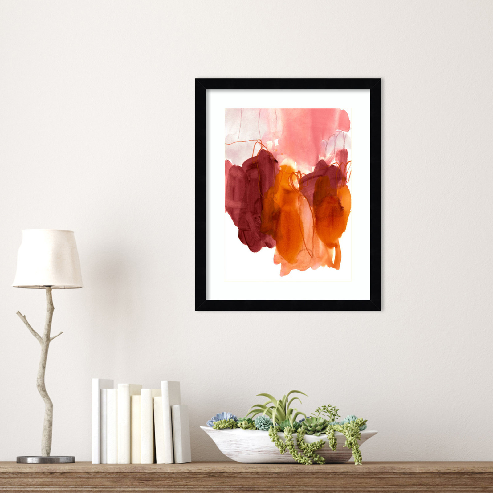 Orelia "Abstract Painting X" Print, 17" H x 14" W, Black