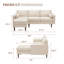 Canapé modulaire de 80 po de largeur Dailey, canapé en L avec méridienne réversible, canapé en lin Mid-Century