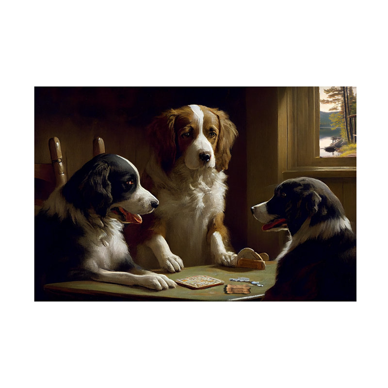Art sur toile Sasha Dogs II, H 30 po x l 47 po