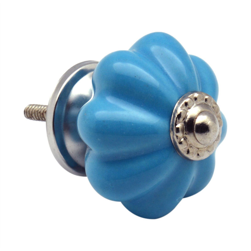 Nicola Spring - Floral Ceramic Cabinet Knobs, Blue