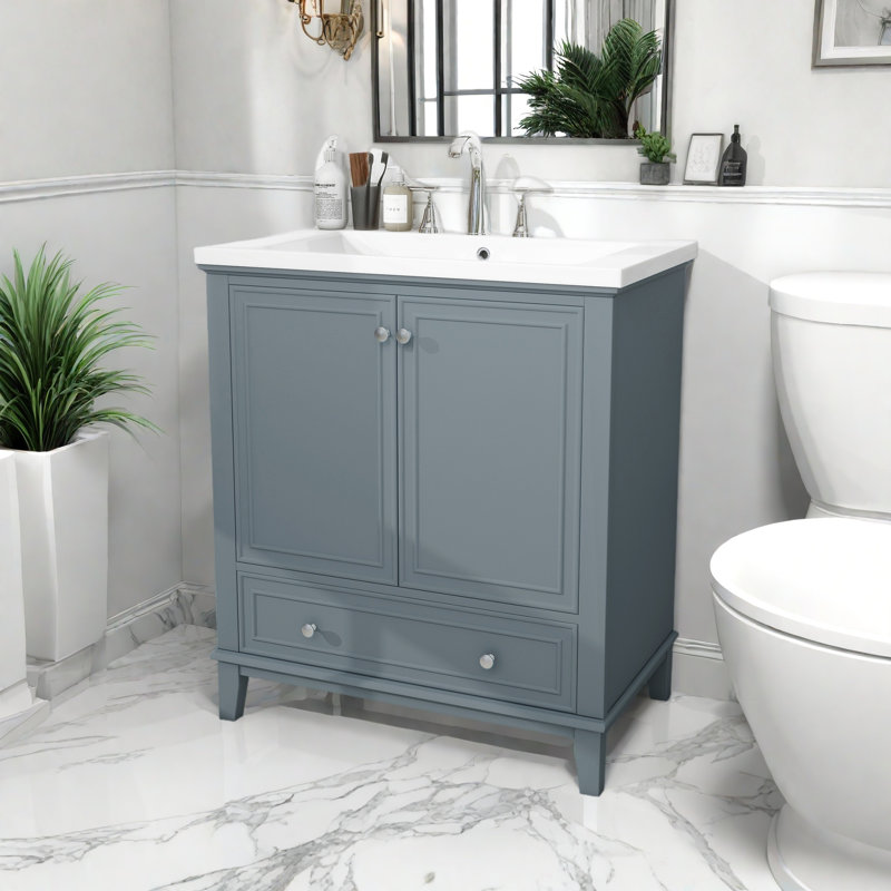 30" Bathroom Vanity With Sink Combo, Blue
