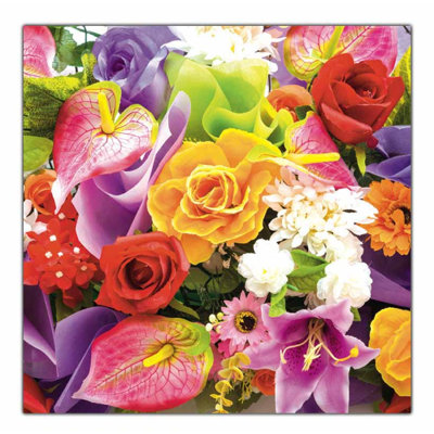 Serviettes à cocktail jetables en papier de base florale mixte