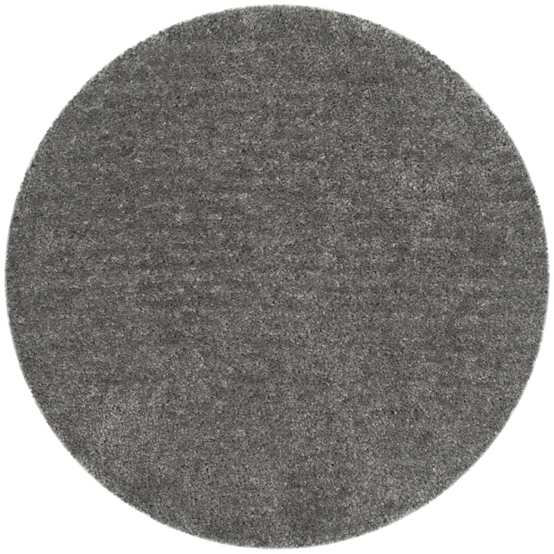 Tapis gris touffeté à la main Anacortes, Rond 8 pi