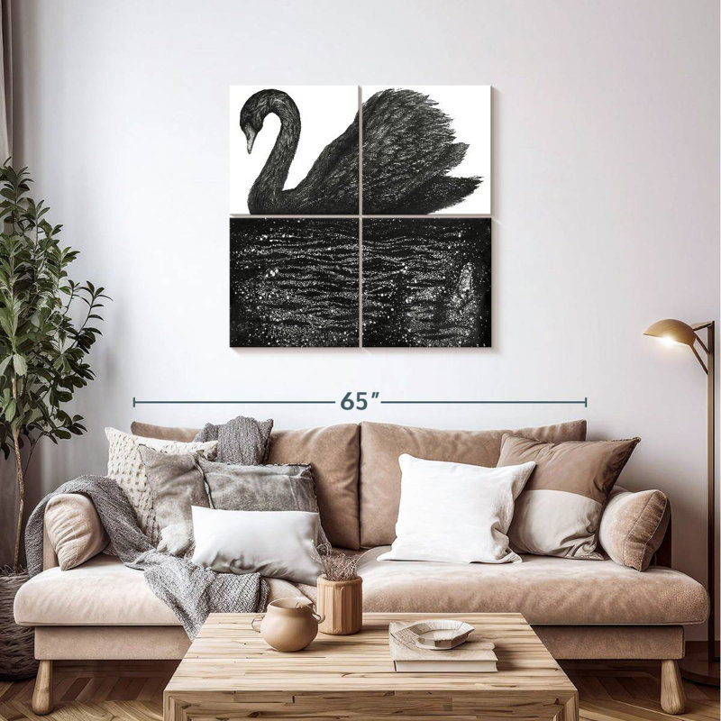 Brampt Black Swan Reflection, 38" H x 38" W