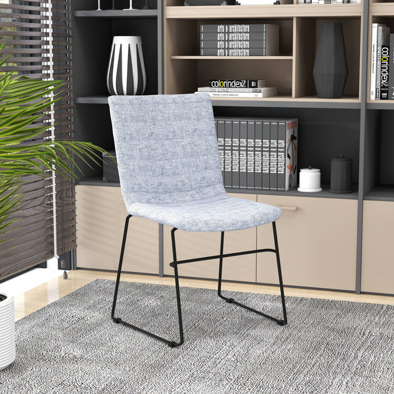 Lagan Leather/Polyester Office Guest Chair – Ergonomic Desk & Conference Seating with Stainless Steel Base, Fixed Arms & Lumbar Support