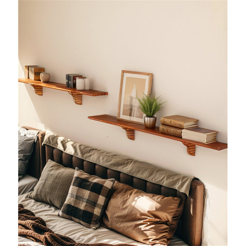 Solid Wood Floating Wall Shelf, 5.90" H x 39.37" W x 5.90" D