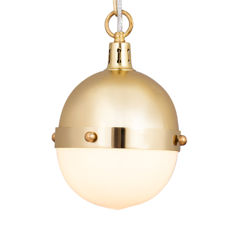 Mini-luminaire suspendu 1 lumière de 7 po de large Harmelin - Laiton satiné, Laiton