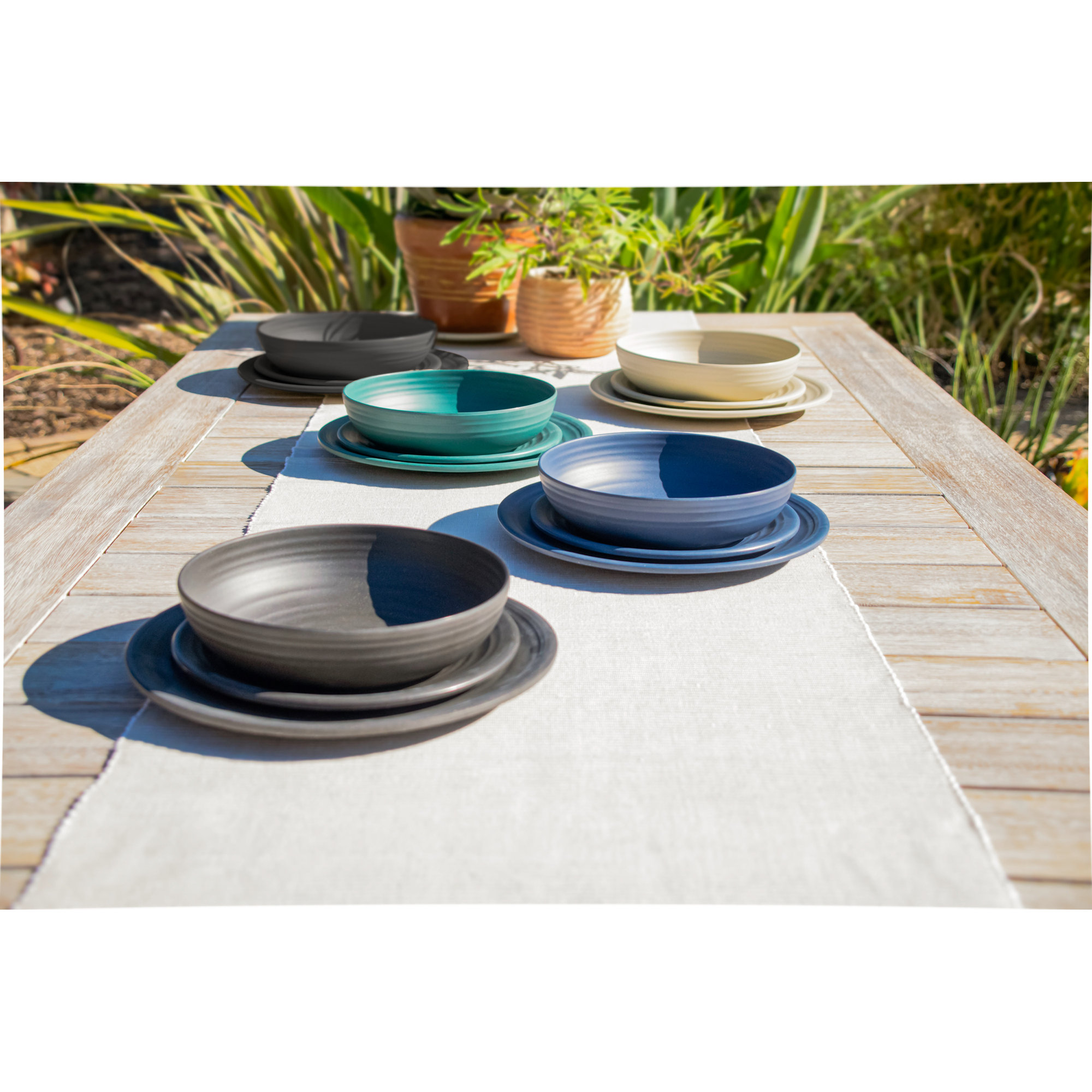 Denver Melamine Pasta Bowl, Gray