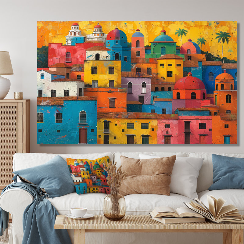 Emely - City Buildings, impression d'art mural, 34" H x 44" W, Black Picture Framed