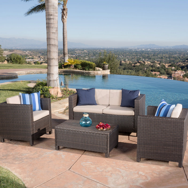 4-Piece, Puerta Set, Dark Brown