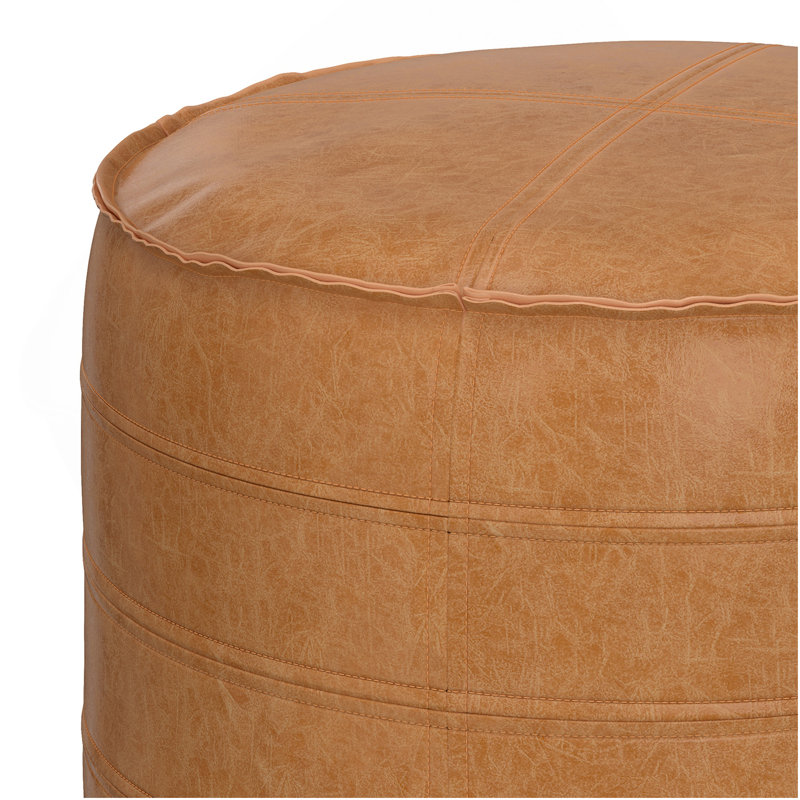 Brody - Pouf rond 20 po - Brun patiné