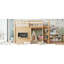 Lit mezzanine double compact, panneau de fibres à densité moyenne en bois de pin pour chambre d'enfant