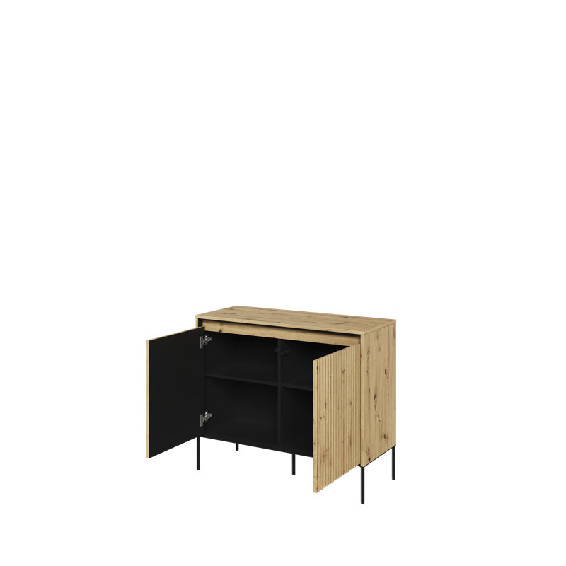 Aileu 98cm Sideboard, Oak Artisan/Black
