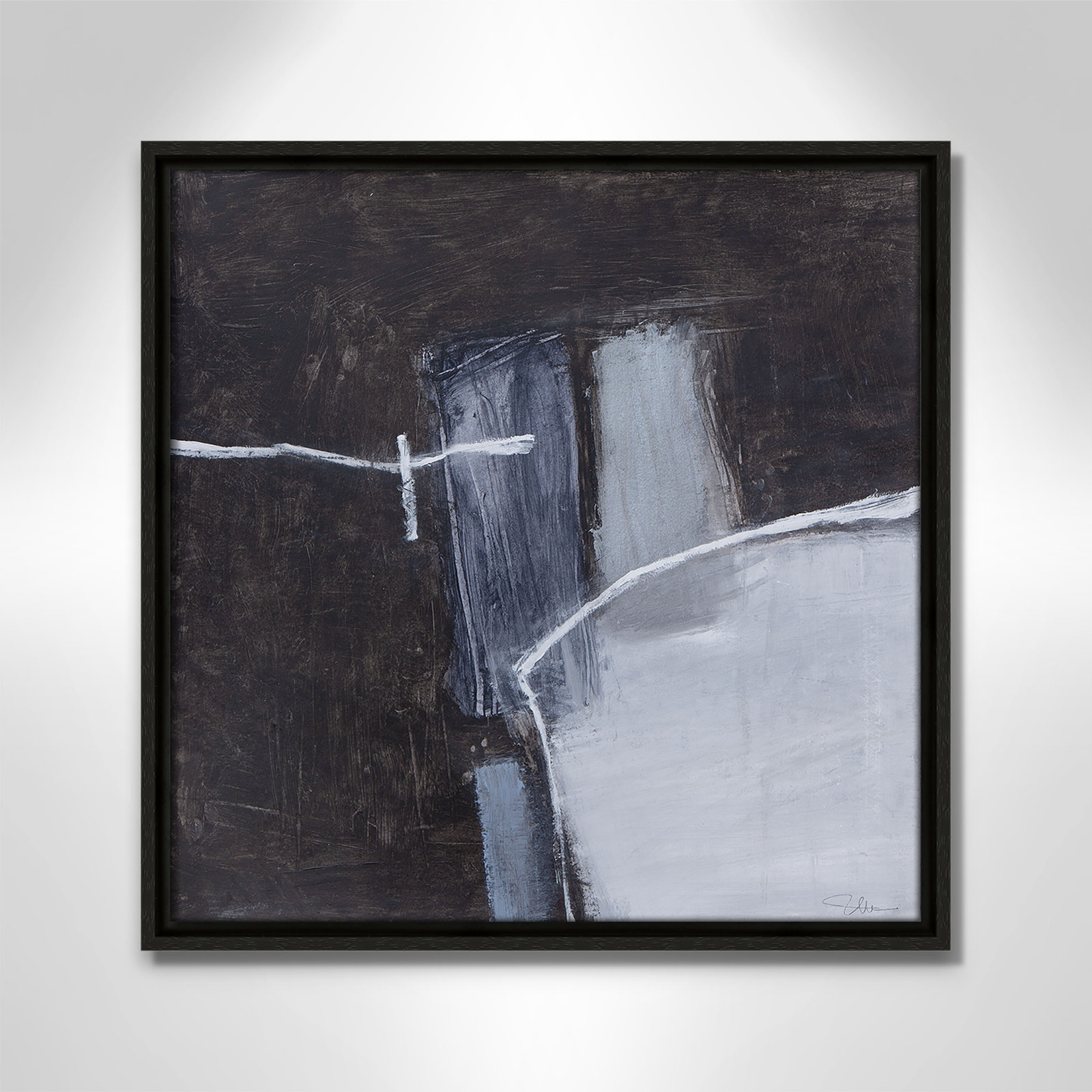 Graphite Gemstones Collection "Graphite Gemstones I" Print, Espresso, 17.5" H x 17.5" W