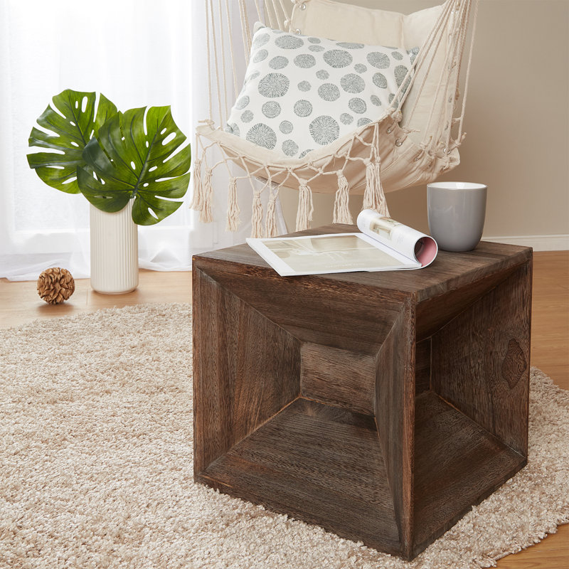 Solid + Manufactured Wood Accent Stool