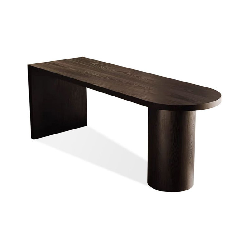 Table de bar droite noire en bois massif