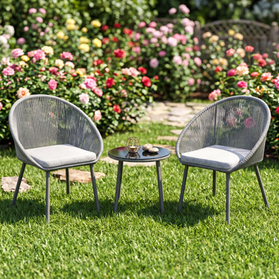2-person Patio Dining Set With Small Glass Table