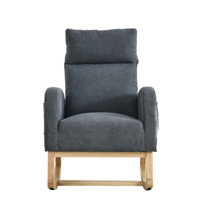 Corydon Upholstered Accent Chair, Dark Gray Fabric