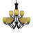 Zilo 9 Light Uplight Chandelier Shown In Matte Black Finish With 5" Cayenne Linen Glass-101934855-101934846