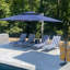 Parasol rectangulaire 12 pi x 9 pi avec base en terre Seroka, bleu marine Seroka-2137721594