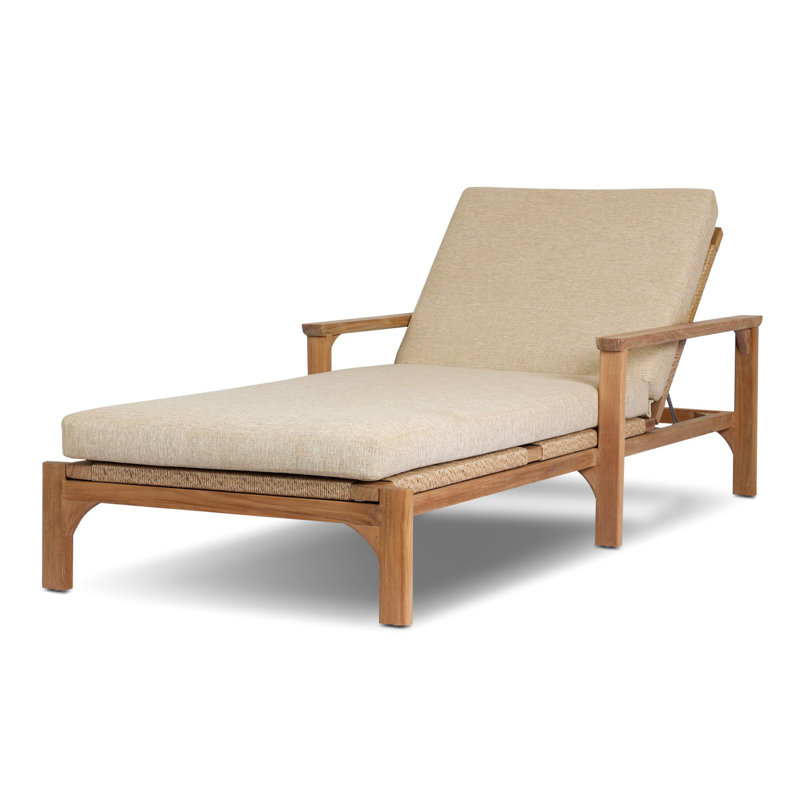 Topeka Outdoor Teak Chaise Lounge