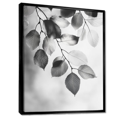 «Black Leaves Gentle Breeze II», art mural feuilles