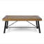 Table basse d'extérieur en bois d'acacia, finition teck / métal rustique