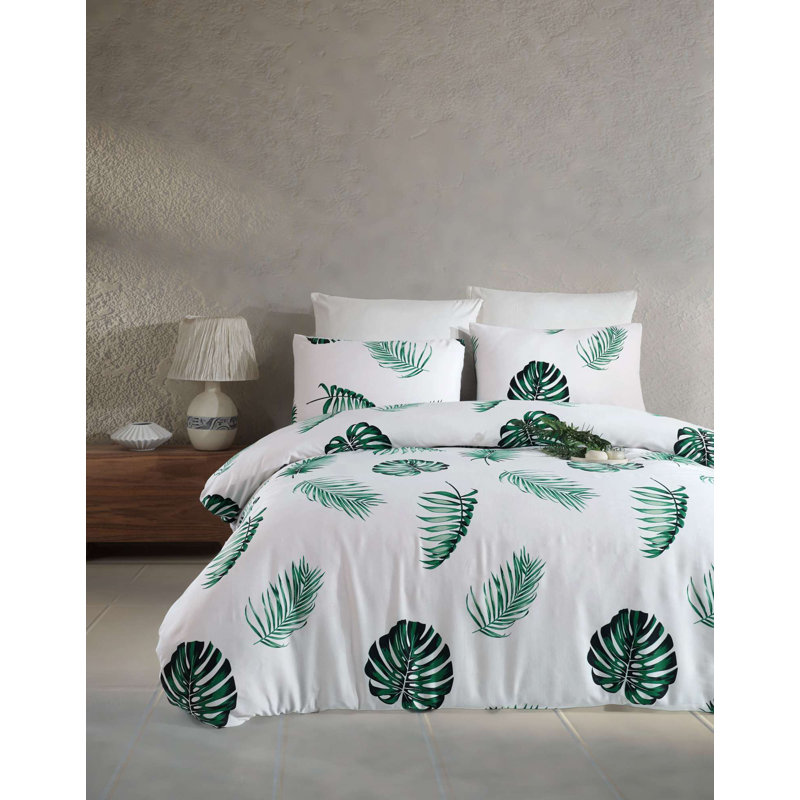 Quilt Cover Set, White Floral 1, Full / Double Duvet Cover + 1 Standard Pillowcase