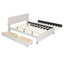 Lit plateforme tapissier avec tête de lit à motif brique, avec gigogne et 2 tiroirs, tissu en lin-524641717-524641714