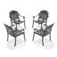 Chaise de patio en fonte d'aluminium 4 pièces avec structure et coussins-1634382294