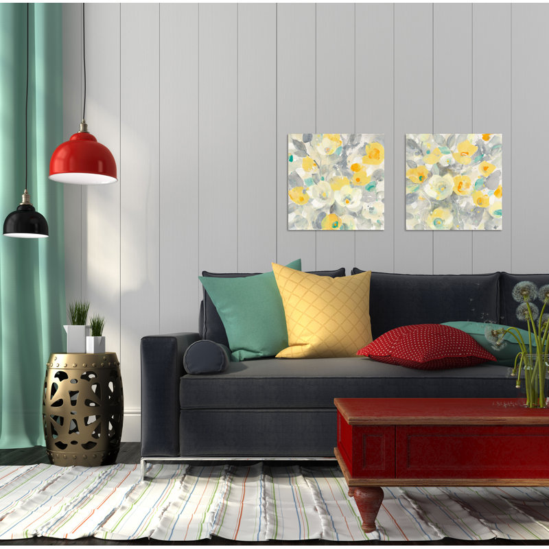 Ensemble d’impression 2 pièces «buttercups i & ii, H 16 po x l 16 po x P 0,01 po, Papier