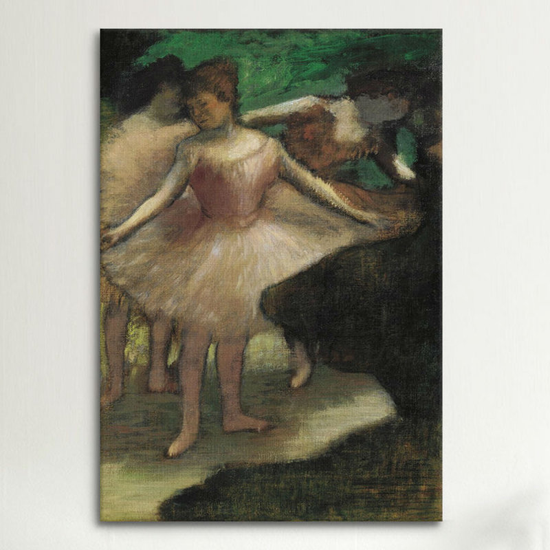 « trois danseuses en rose 1886 » par edgar degas, impression, H 12 po x l 8 po x P 0,75 po, Toile