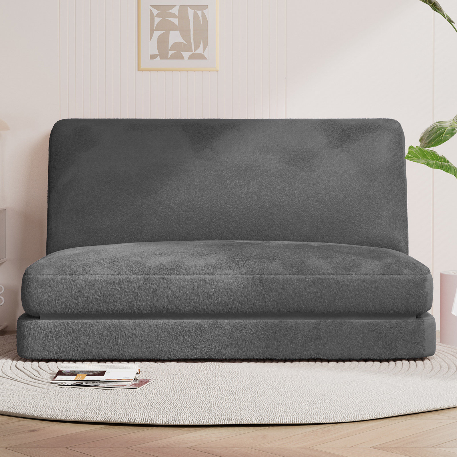 Trule Bean Bag Bed Floor Bed, Washable Soft Faux Fur Floor Sofa