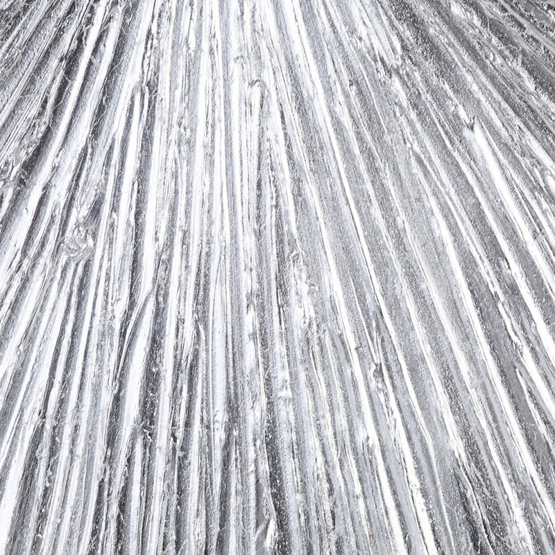 Hand Painted Metallic Silver Wall Decor - 30"w X 30"h Abstract Design Dimensional Resin Structure Indoor Spot Clean Art Heavy Textured Hangers Only