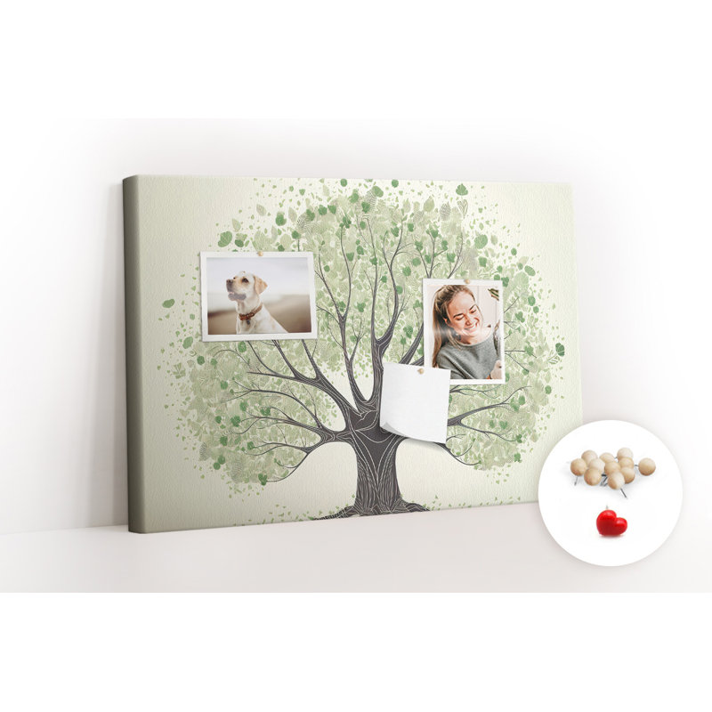 Wall Mounted bulletin board print decorative wall message pin boards home office corkboard Symbolic tree