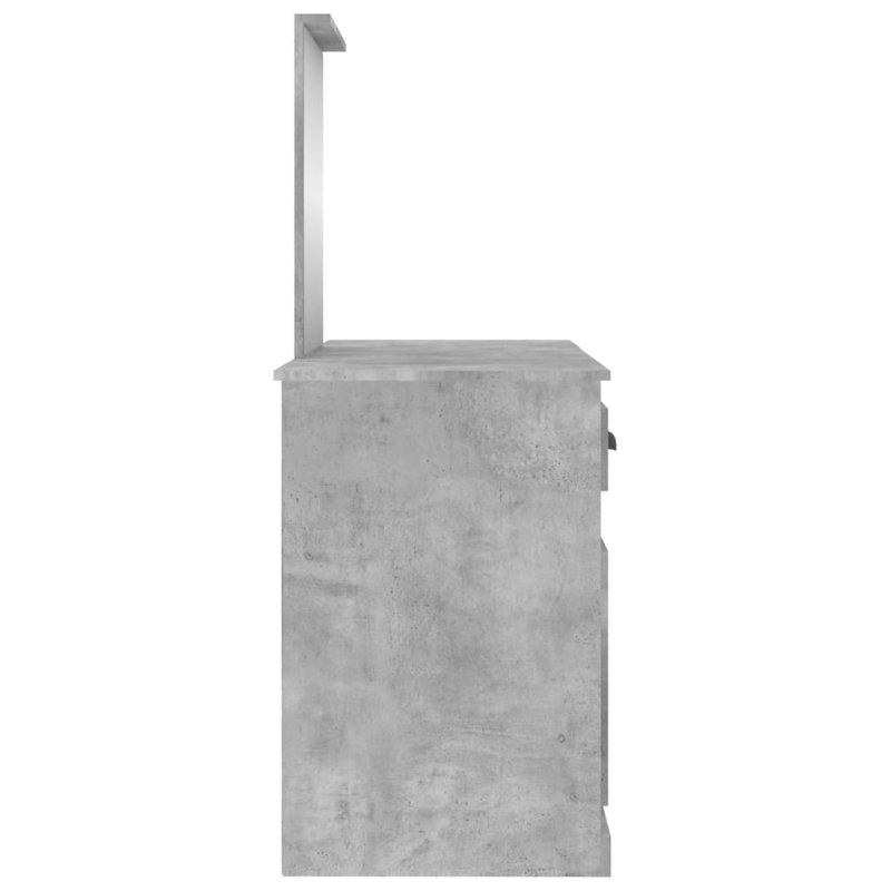 Alfeu Dressing Table with Mirror, Concrete Grey