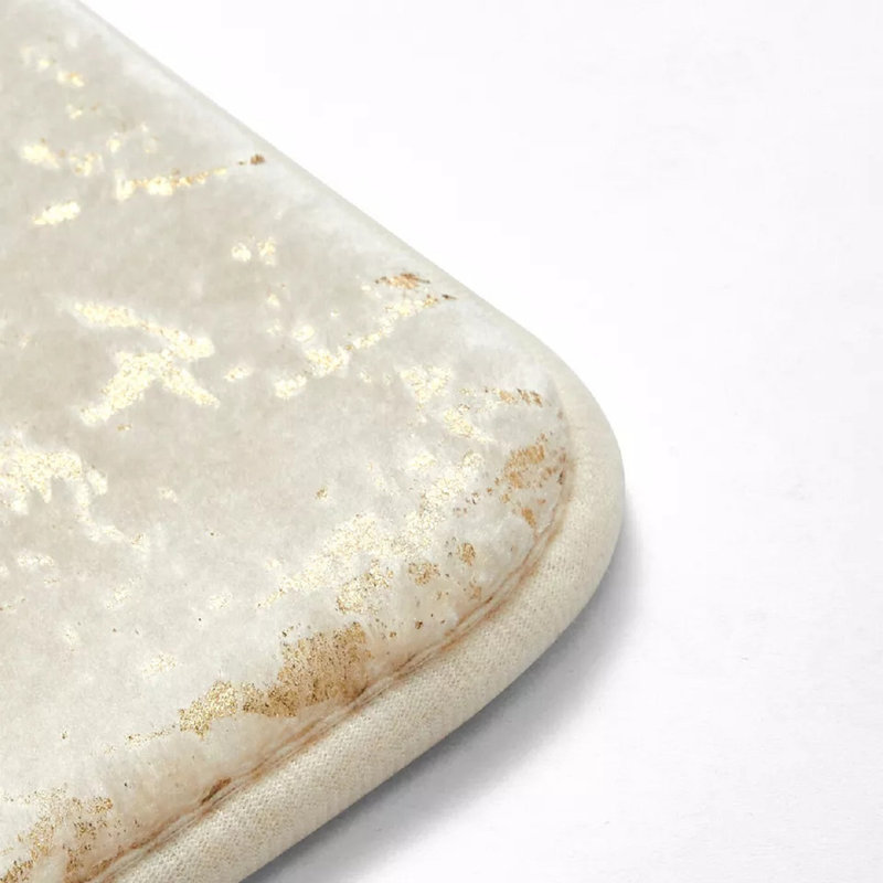 Velvet Non-Slip Contour Mat, Cream