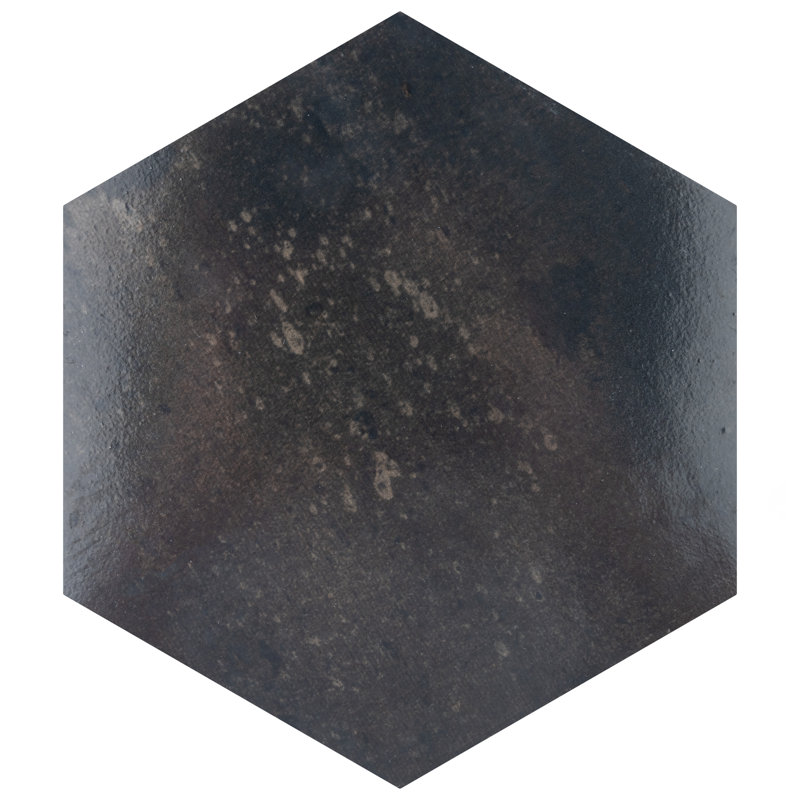 Carreau de mur et de sol en porcelaine de 7 po x 8 po Capri, Noir