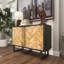 Armoire géométrique noire en bois à 1 tablette et 2 portes Adaleena