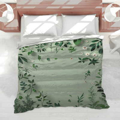 Édredon de verdure à motif floral minimaliste