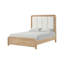 Très grand lit oriental avec tête de lit matelassée, style transitionnel, mobilier de chambre durable et élégant-558401891