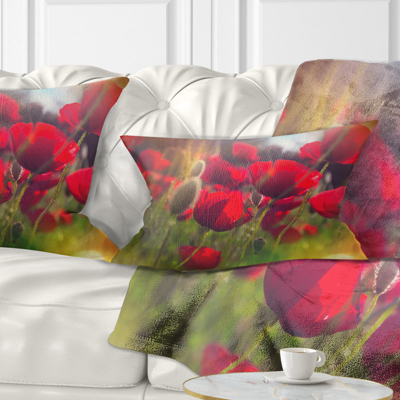 Coussin lombaire à fleurs épaisses floral